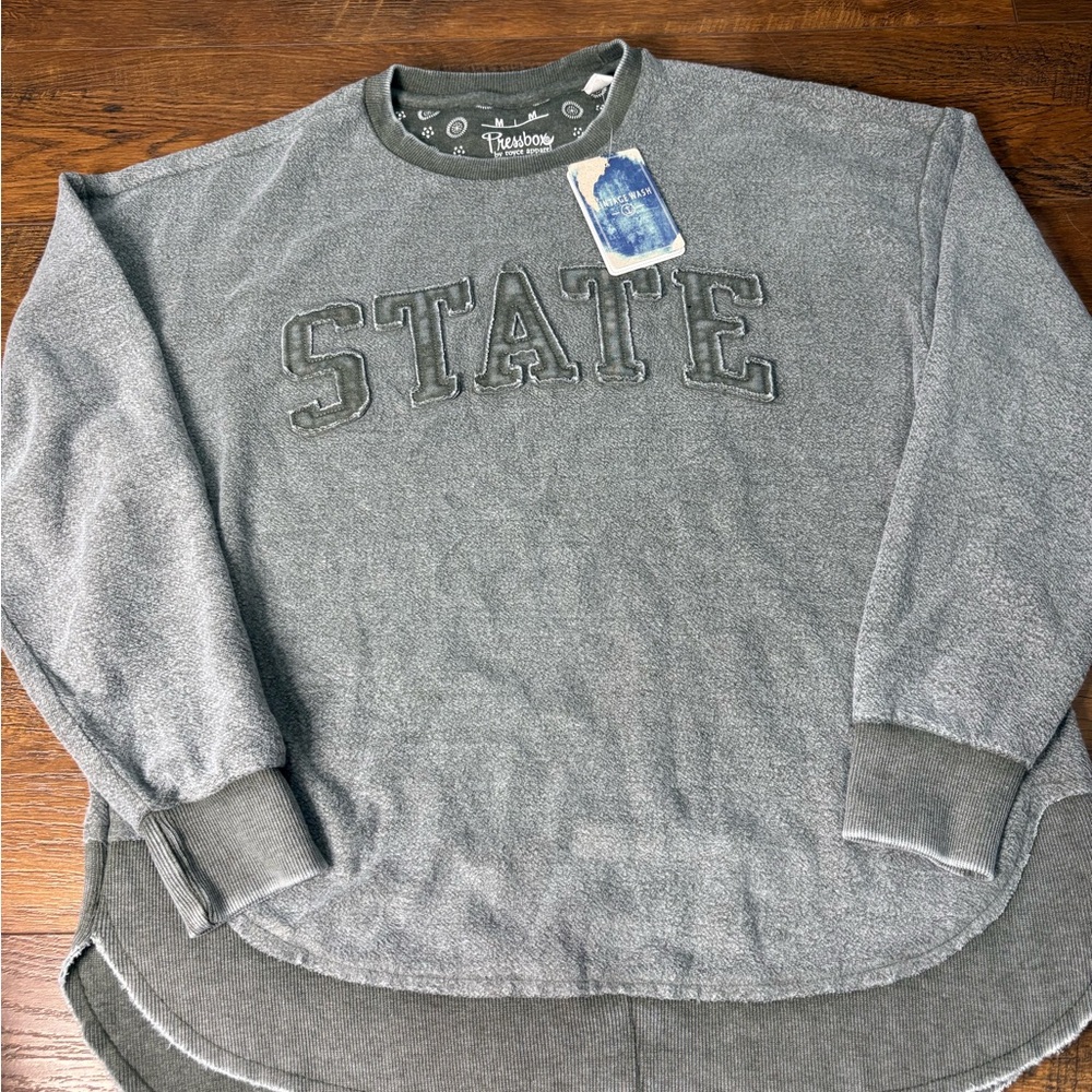 Pressbox Heather Gray/green Sweatshirt Crewneck nwt medium
